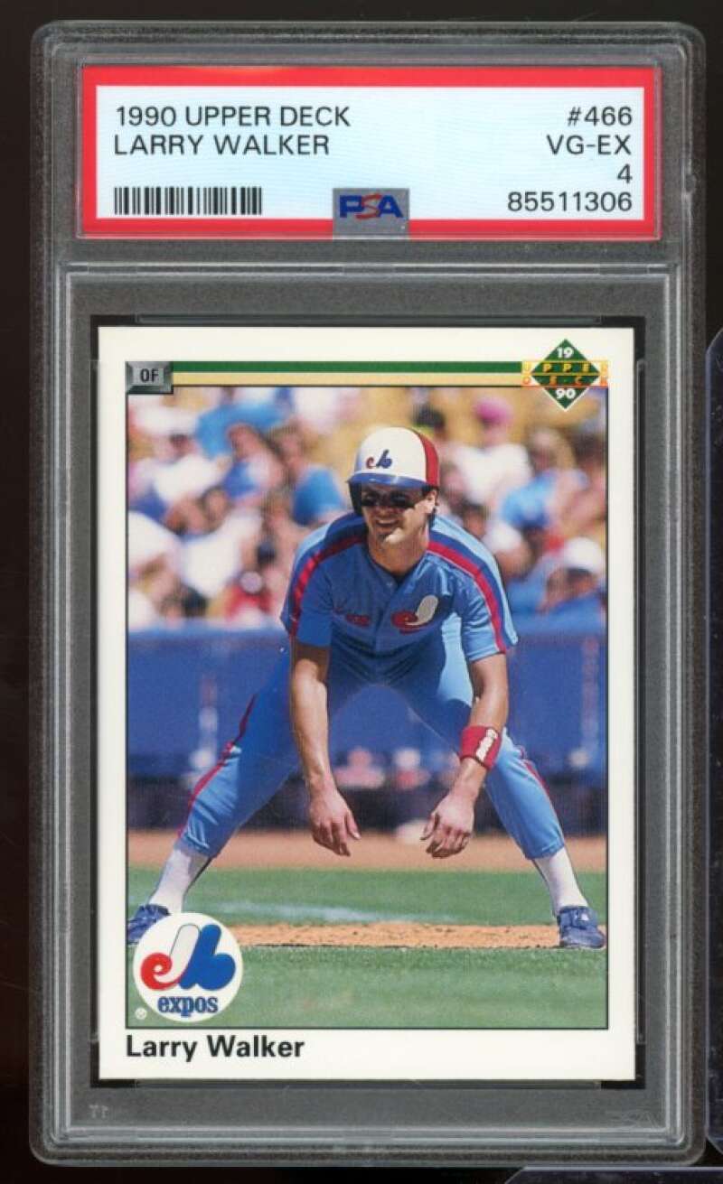 Larry Walker Rookie Card 1990 Upper Deck #466 PSA 4 Image 1