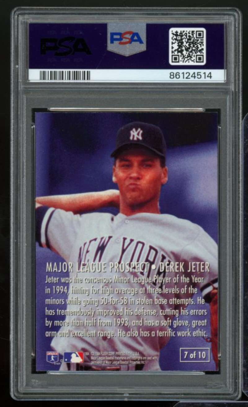 Derek Jeter Card 1995 Fleer M.L. Prospects #7 PSA 8 Image 2