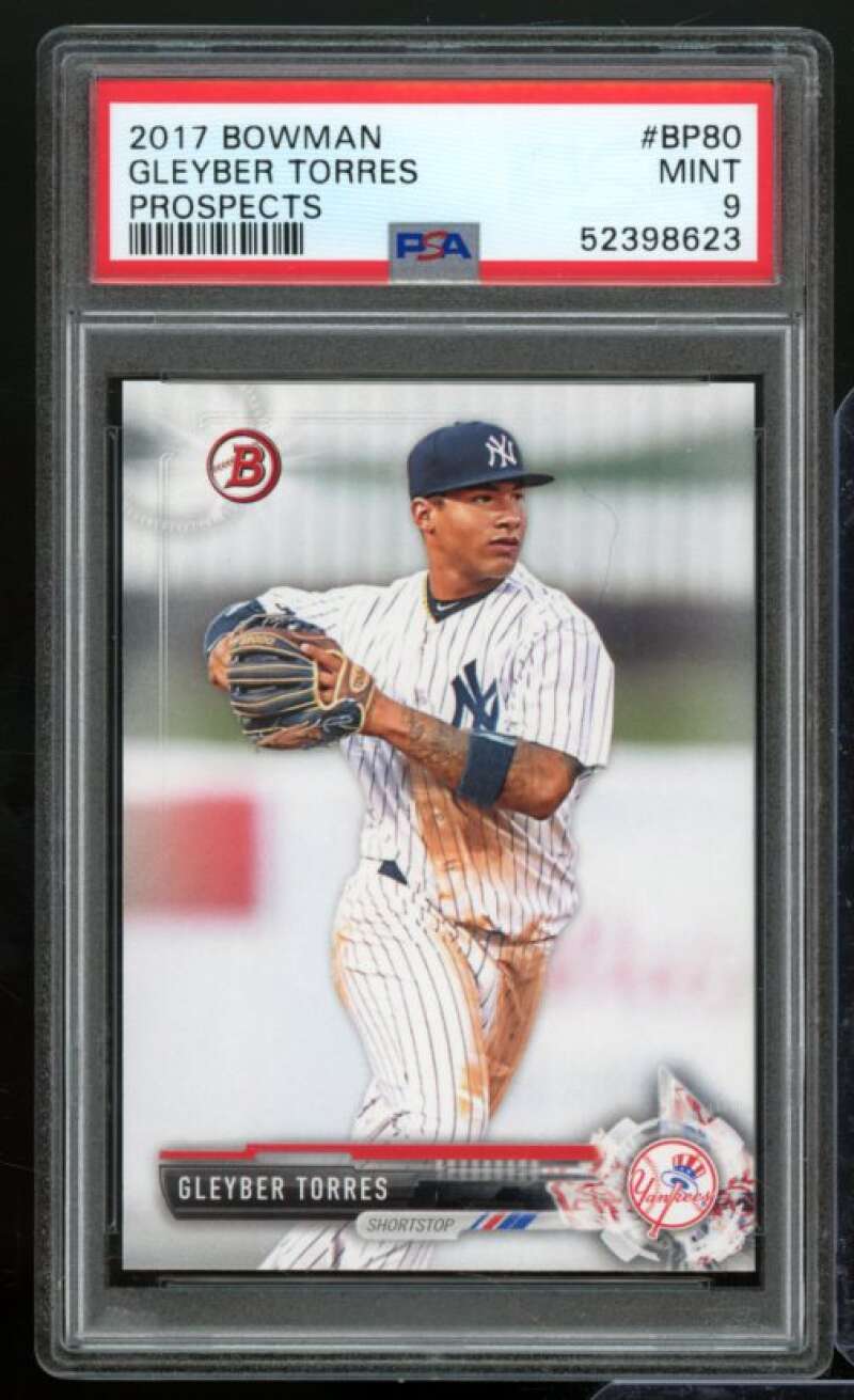 Gleyber Torres Card 2017 Bowman Prospects #bp80 PSA 9 Image 1