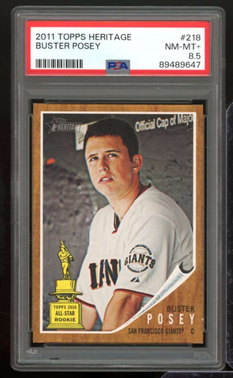 Buster Posey 2011 Topps Heritage #218 PSA 8.5 Image 1