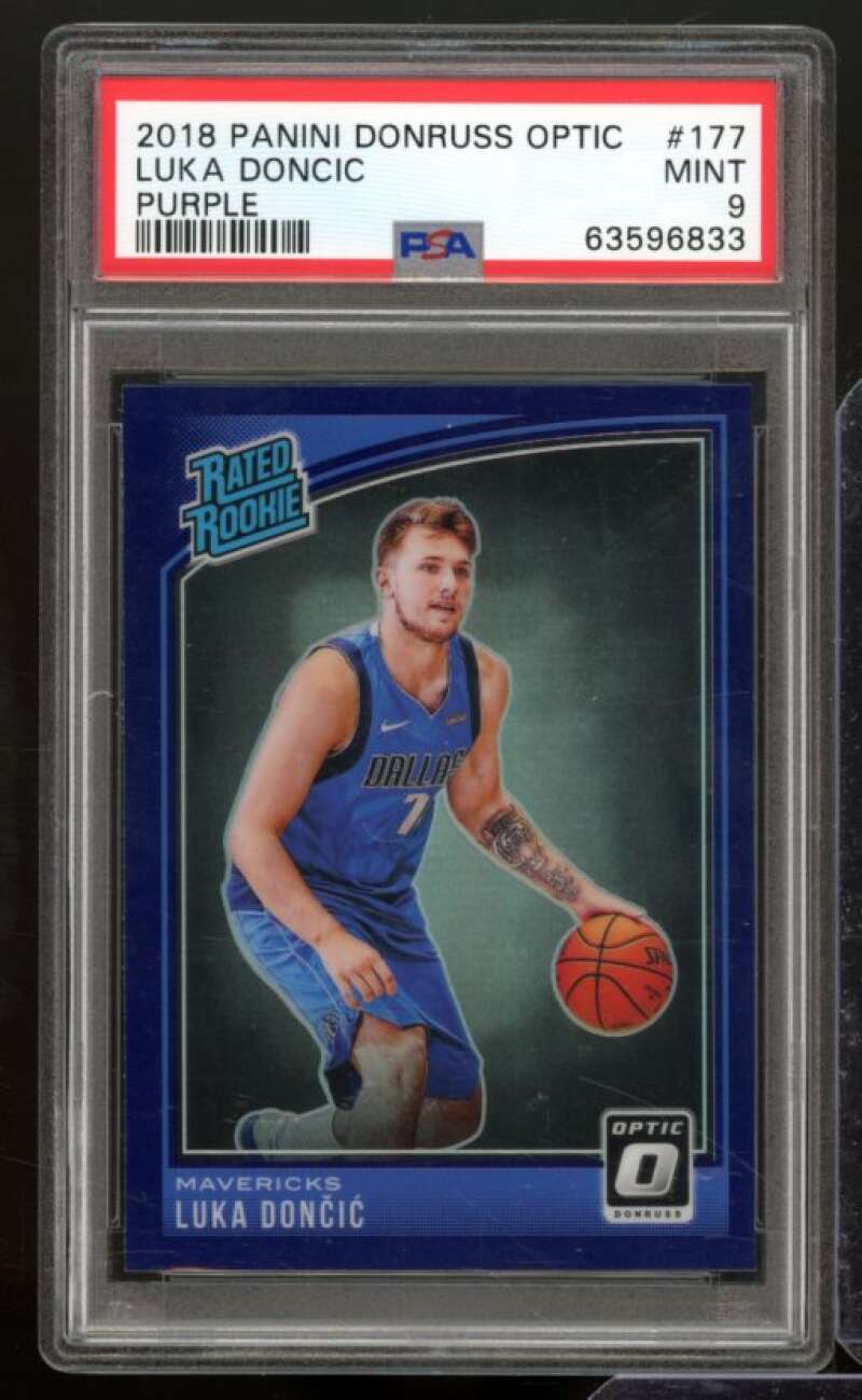 Luka Doncic Rookie Card 2018-19 Panini Donruss Optic Purple #177 PSA 9 Image 1