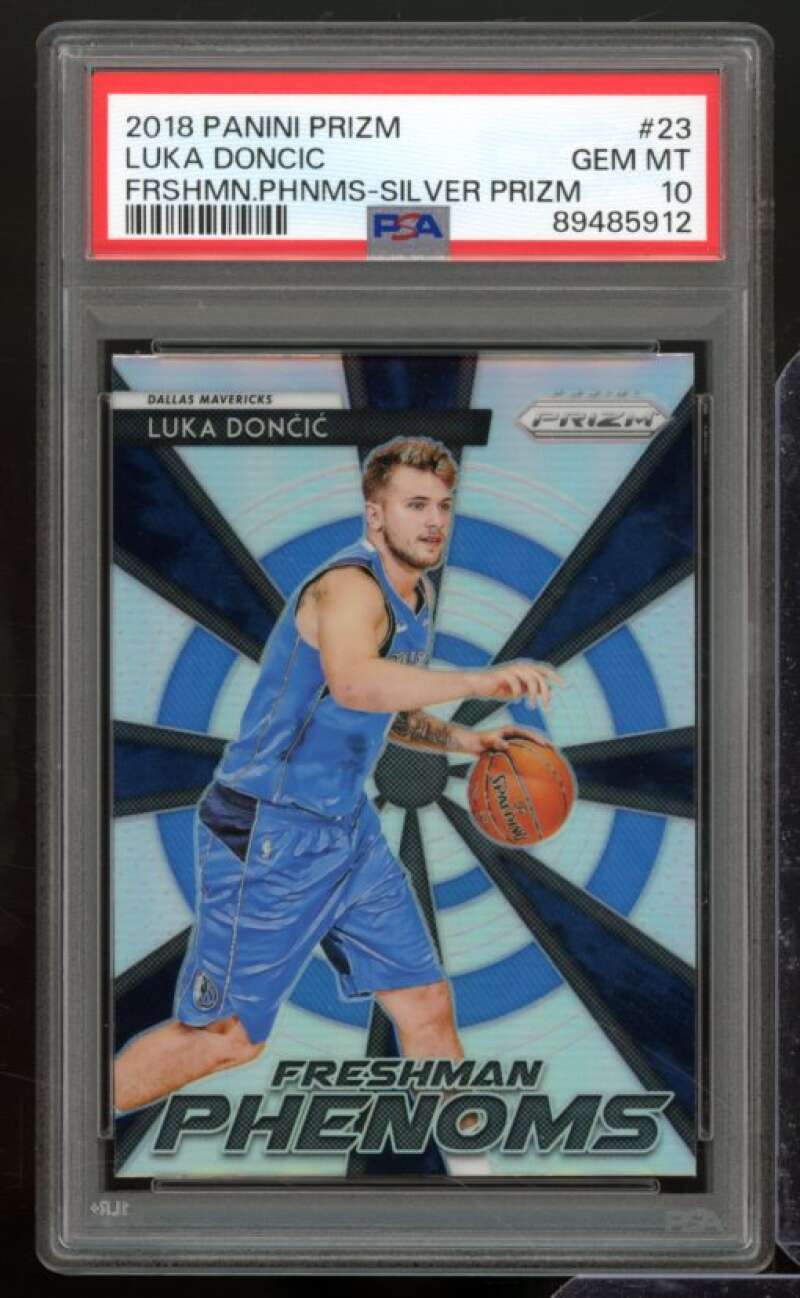 Luka Doncic Rookie 2018-19 Panini Prizm Freshman Phenoms Silver Prizm #23 PSA 10 Image 1