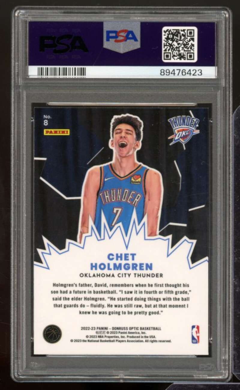 Chet Holmgren Card 2022-23 Donruss Optic My House #8 PSA 9 Image 2