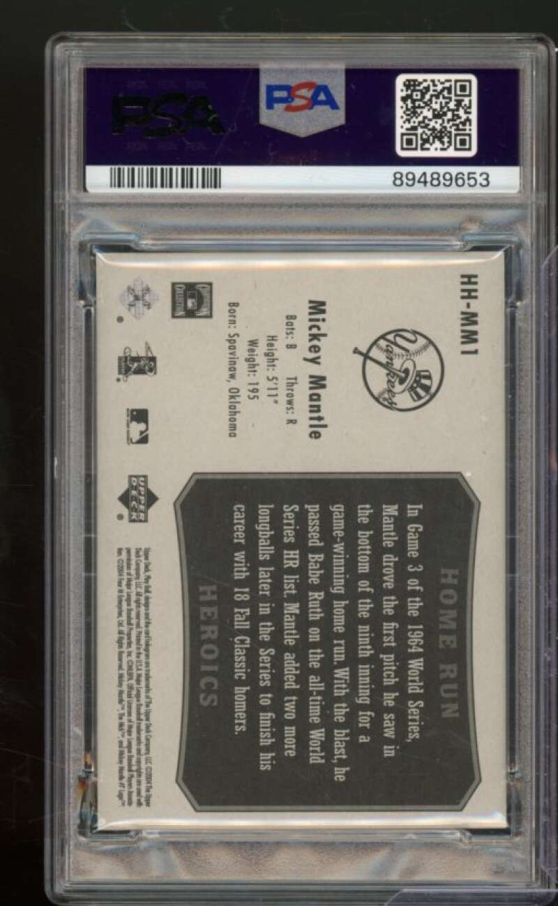 Mickey Mantle Card 2004 U.D. Play Ball #HHMM1 (pop 1) PSA 8 Image 2