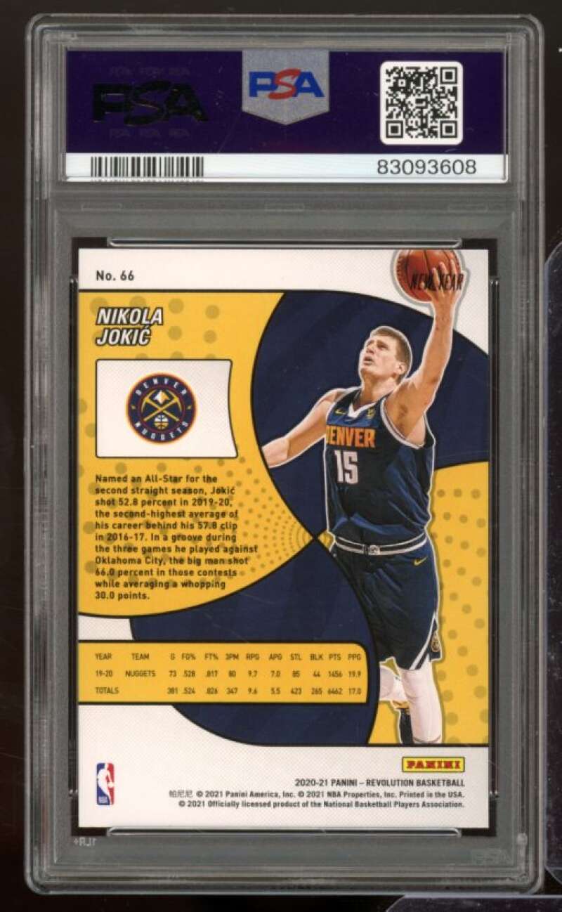 Nikola Jokic Card 2020-21 Panini Revolution Chinese New Year (pop 6) #66 PSA 10 Image 2