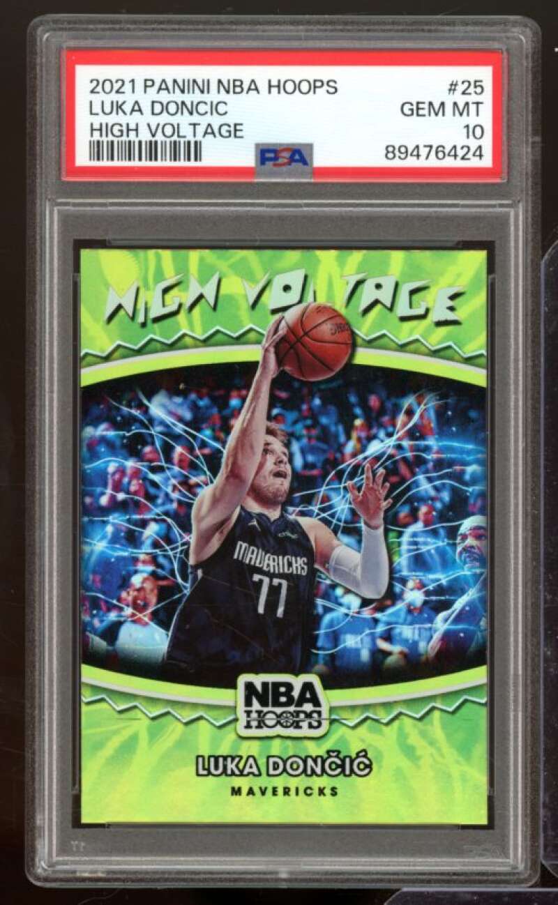 Luka Doncic Card 2021-22 Panini Hoops High Voltage #25 PSA 10 Image 1