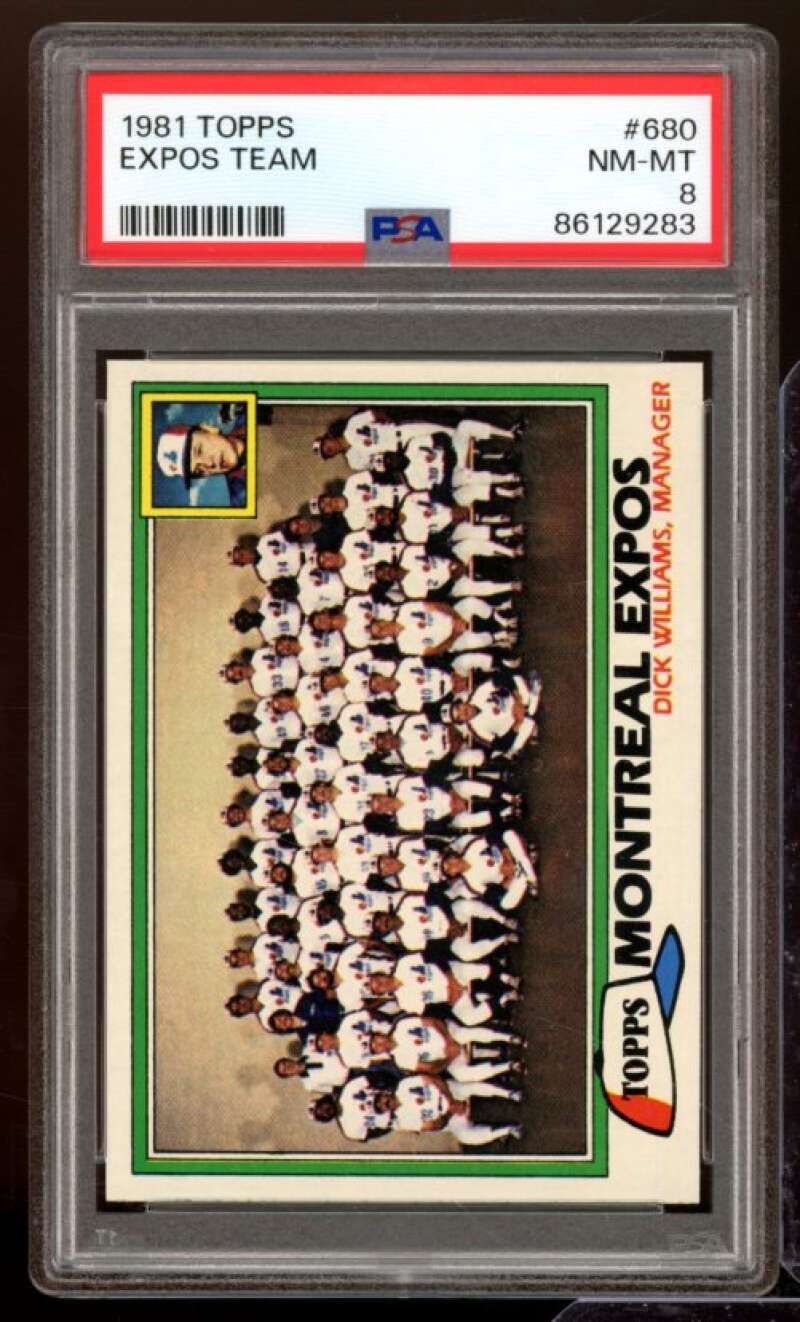 Expos Team Card 1981 Topps #680 PSA 8 Image 1