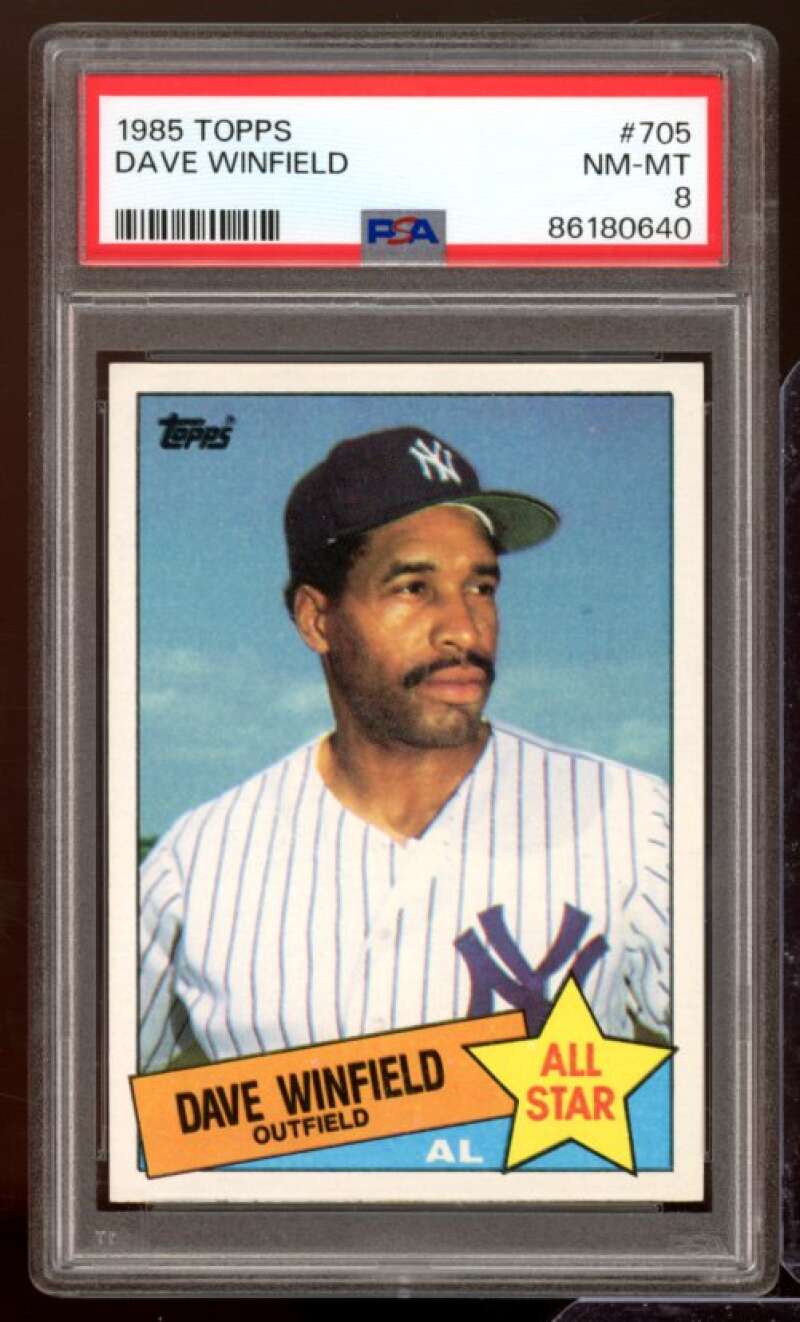 Dave Winfield Card 1985 Topps #705 PSA 8 Image 1