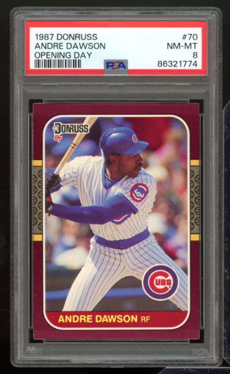 Andre Dawson Card 1987 Donruss Opening Day #70 PSA 8 Image 1