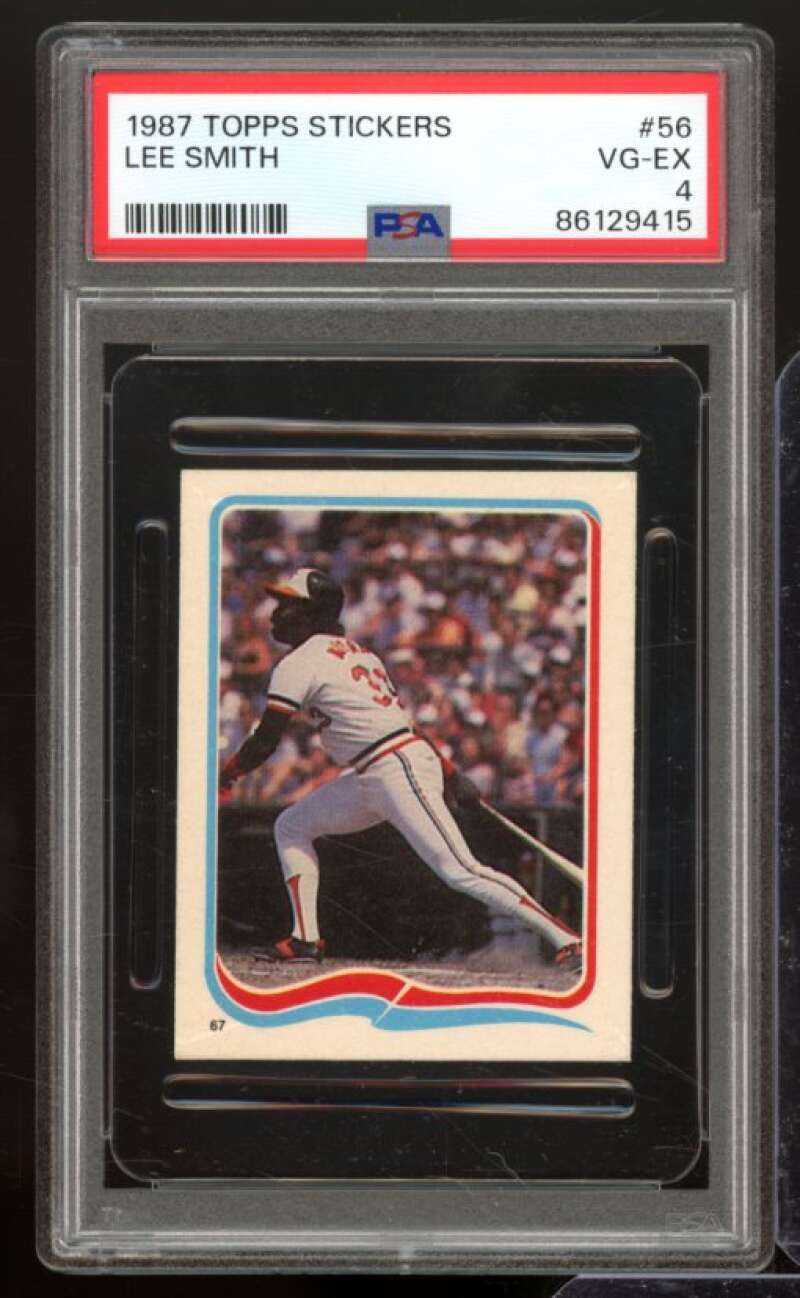 Lee Smith Card 1987 Topps Stickers #56 PSA 4 Image 1