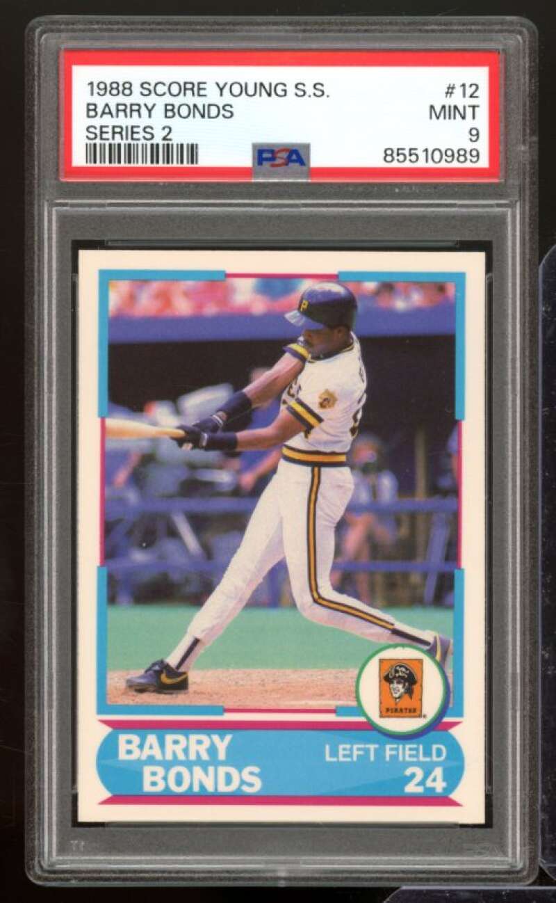 Barry Bonds Card 1988 Score Young Superstar #12 PSA 9 Image 1