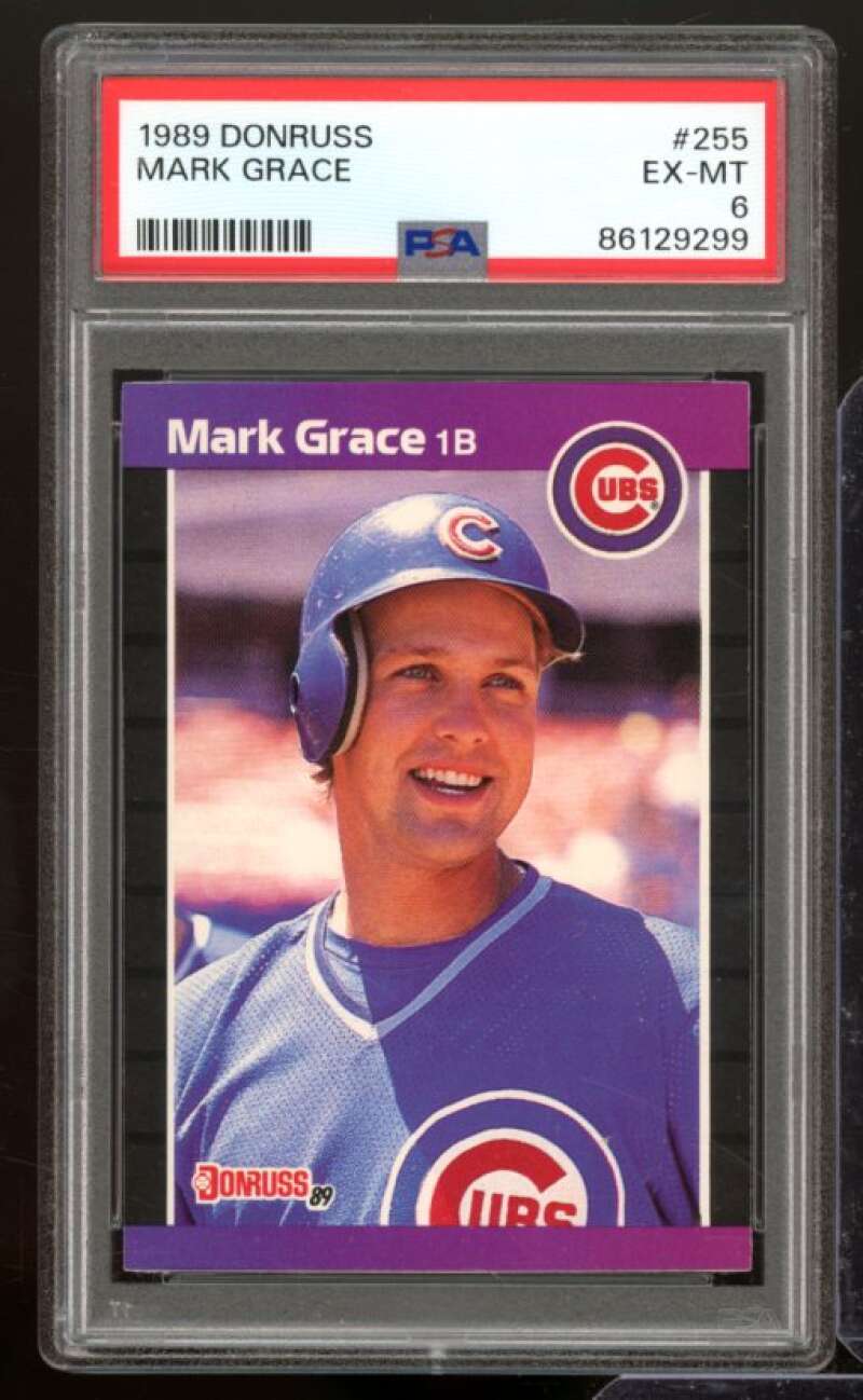 Mark Grace Card 1989 Donruss #255 PSA 6 Image 1