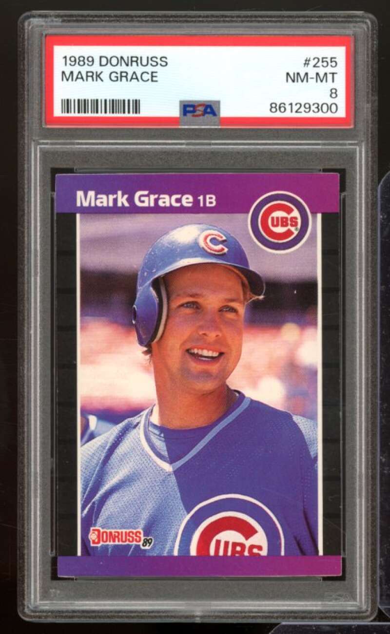 Mark Grace Card 1989 Donruss #255 PSA 8 Image 1