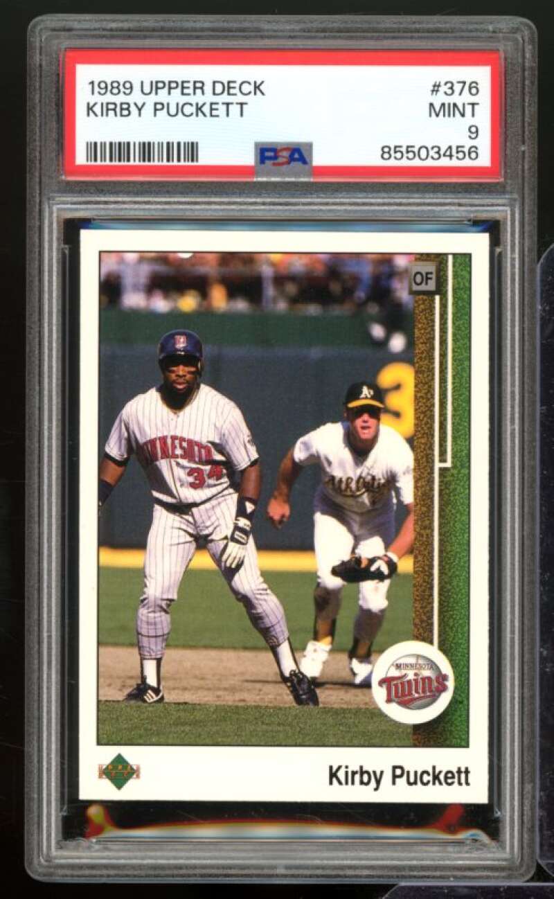 Kirby Puckett Card 1989 Upper Deck #376 PSA 9 Image 1