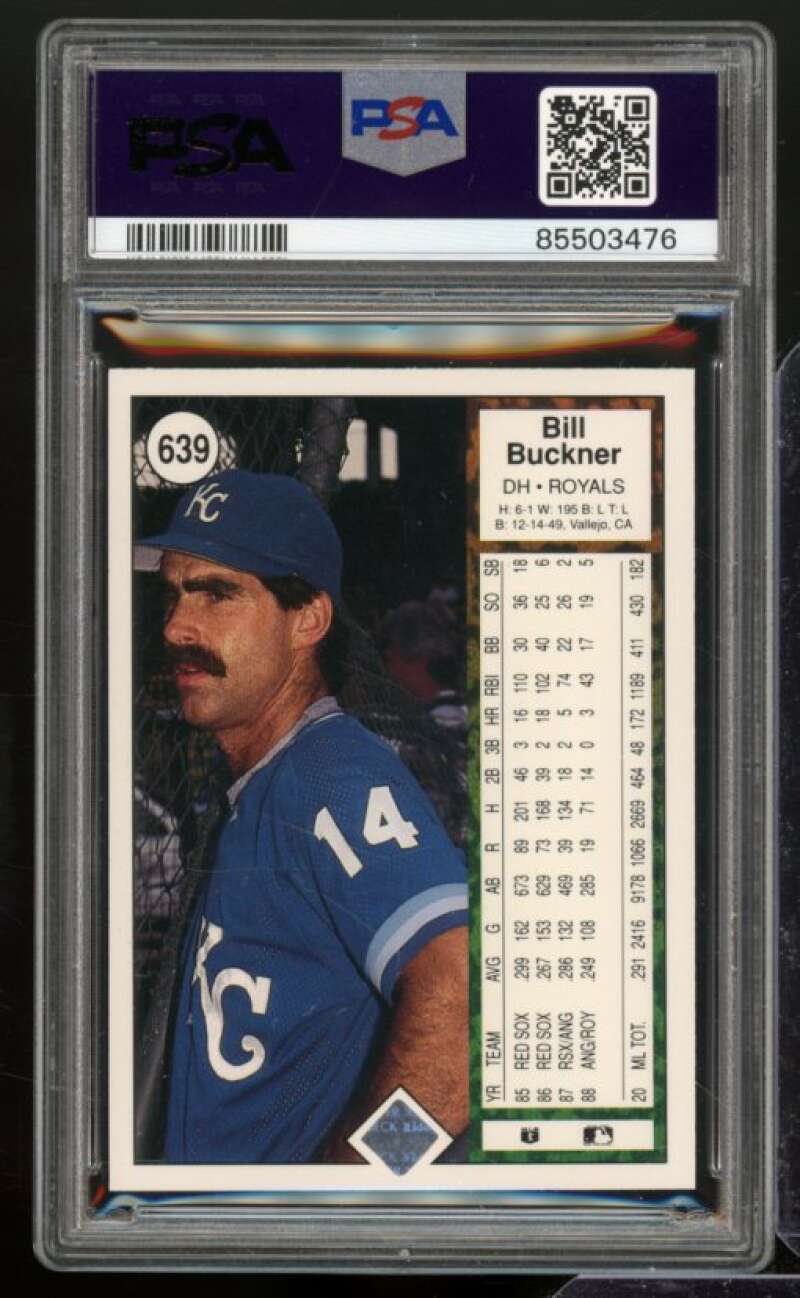 Bill Buckner Card 1989 Upper Deck #639 PSA 6 Image 2