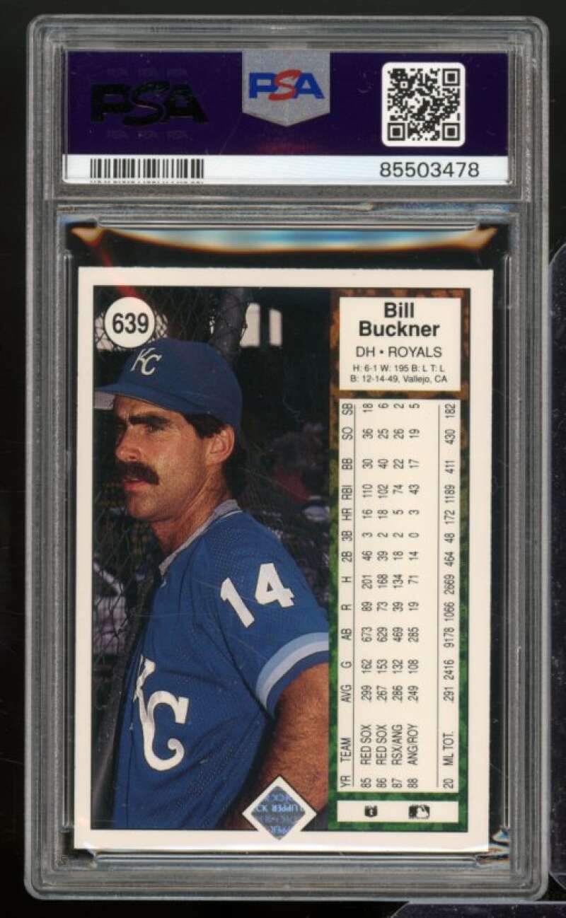 Bill Buckner Card 1989 Upper Deck #639 PSA 9 Image 2