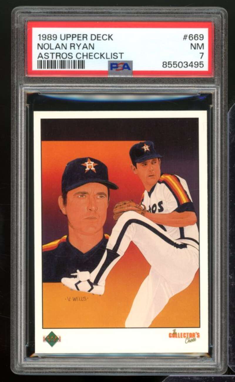 Nolan Ryan Card 1989 Upper Deck #669 PSA 7 Image 1