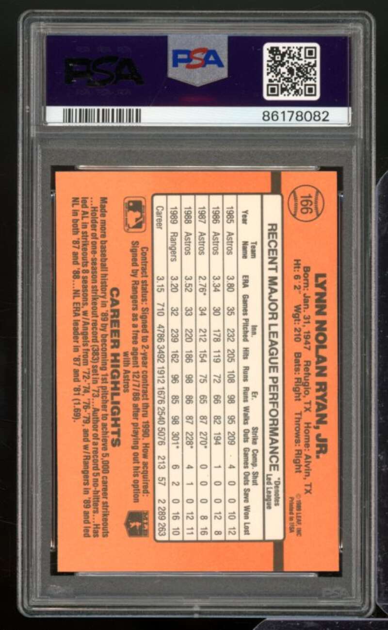 Nolan Ryan Card 1990 Donruss #166 PSA 9 Image 2