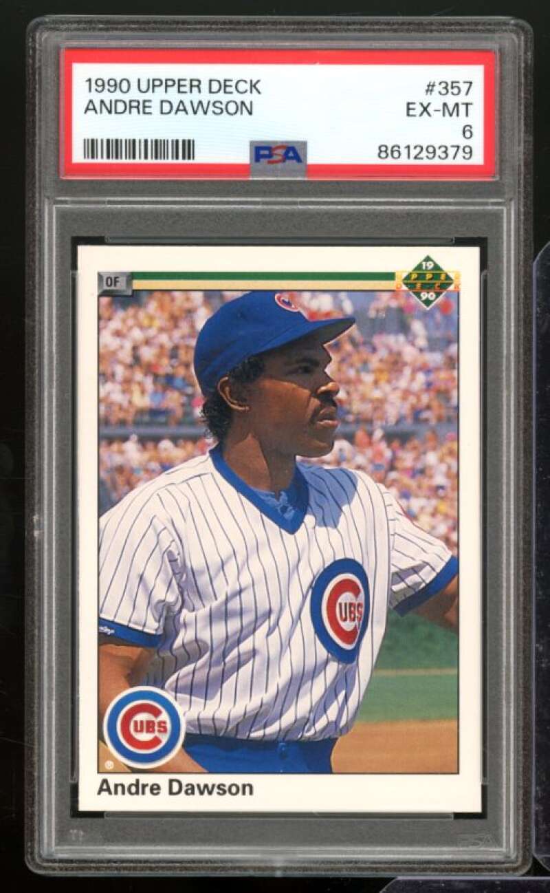 Andre Dawson Card 1990 Upper Deck #357 PSA 6 Image 1