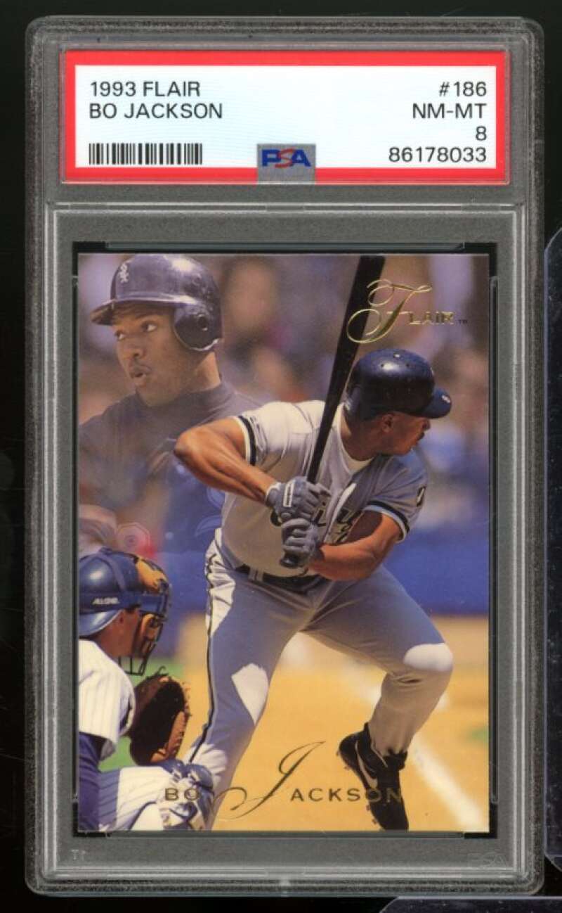 Bo Jackson Card 1993 Flair #186 PSA 8 Image 1