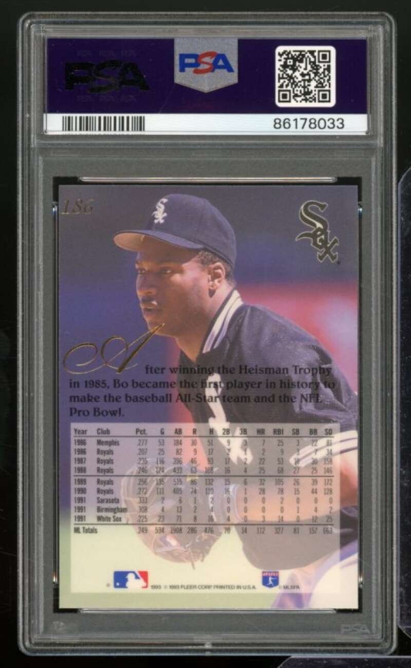 Bo Jackson Card 1993 Flair #186 PSA 8 Image 2