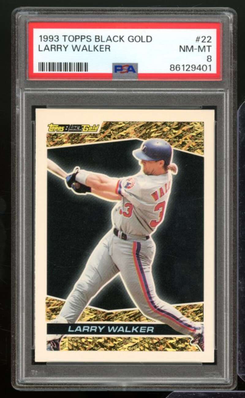 Larry Walker Card 1993 Topps Black Gold #22 PSA 8 Image 1