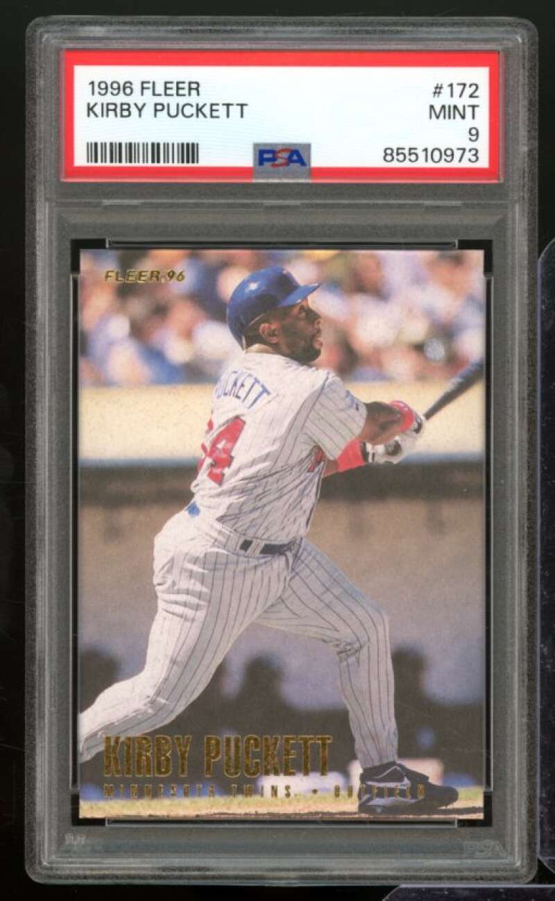 Kirby Puckett Card 1996 Fleer #172 PSA 9 Image 1