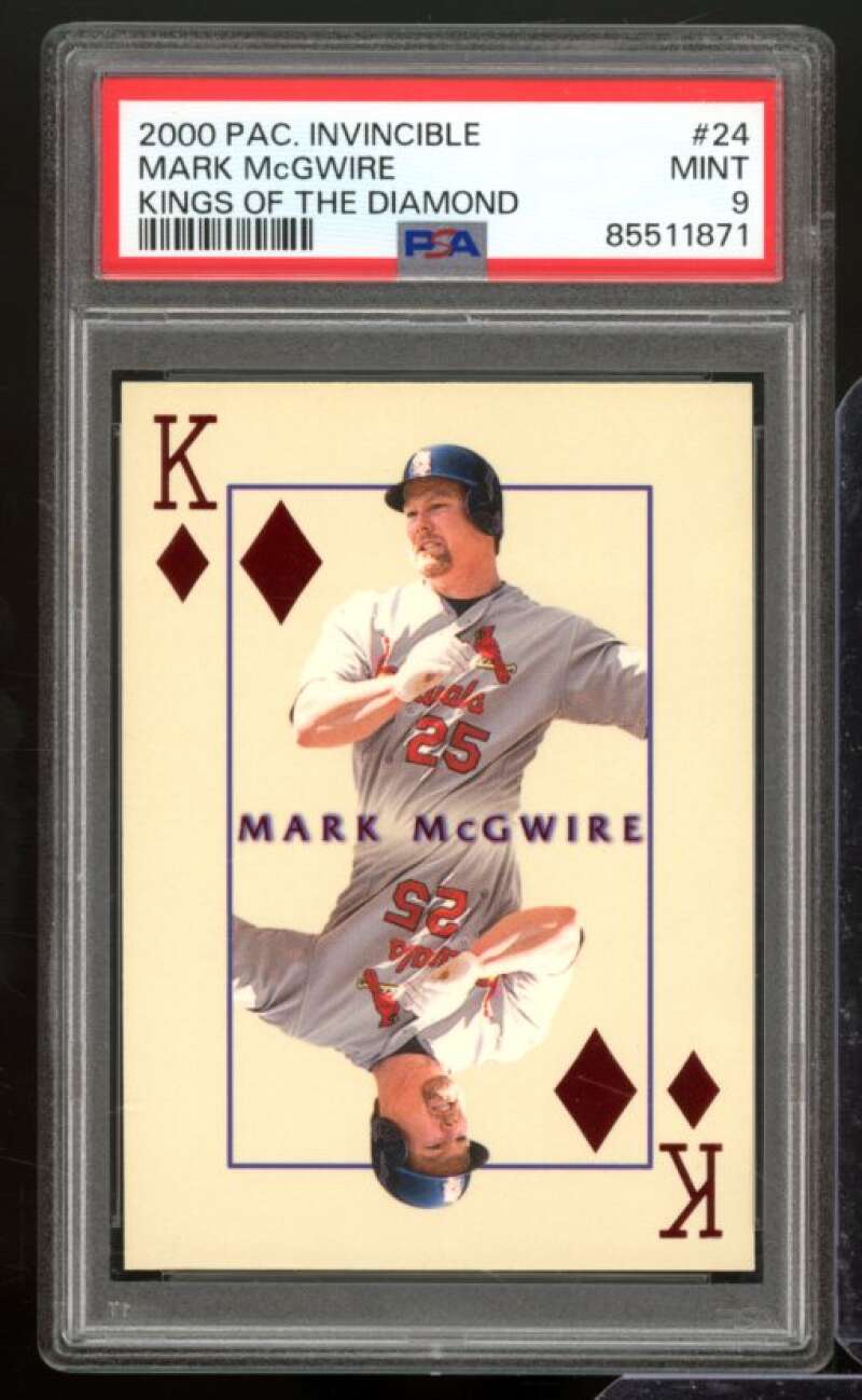 Mark McGwire Card 2000 Pacific Invincible Kings Of The Diamond #24 PSA 9 Image 1