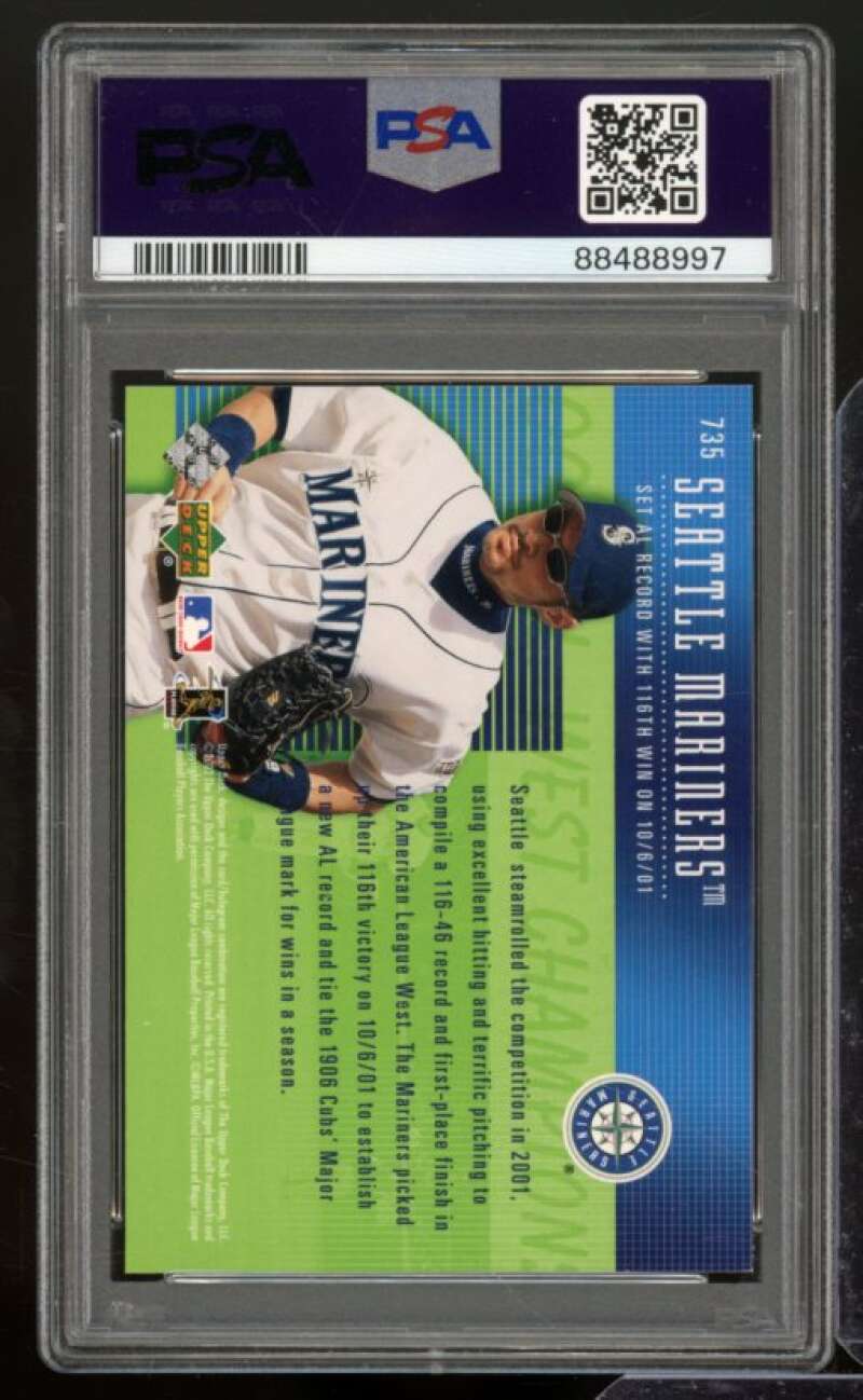 Ichiro Suzuki Card 2002 Upper Deck #735 PSA 9 Image 2