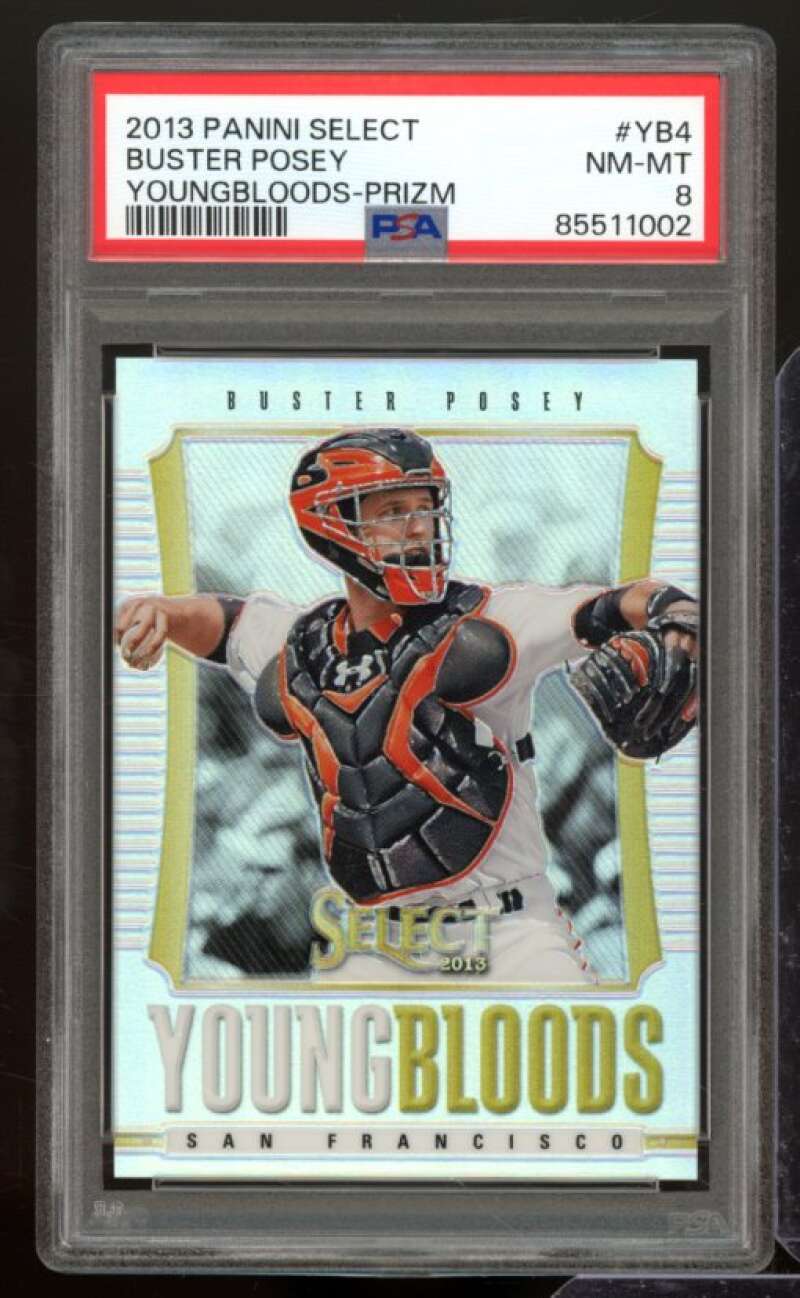 Buster Posey Card 2013 Panini Select Youngbloods Prizm #YB4 PSA 8 Image 1