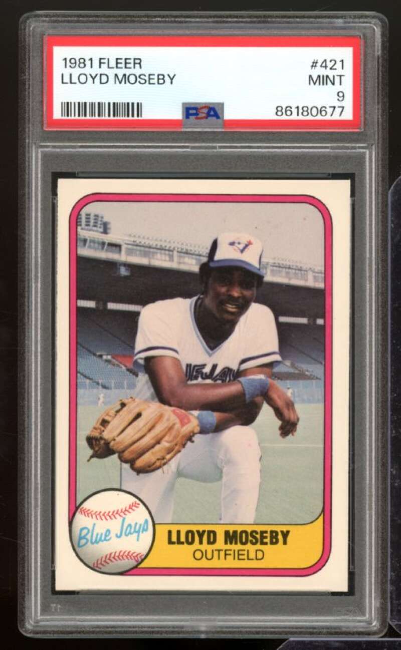 Lloyd Moseby Rookie Card 1981 Fleer #421 PSA 9 Image 1