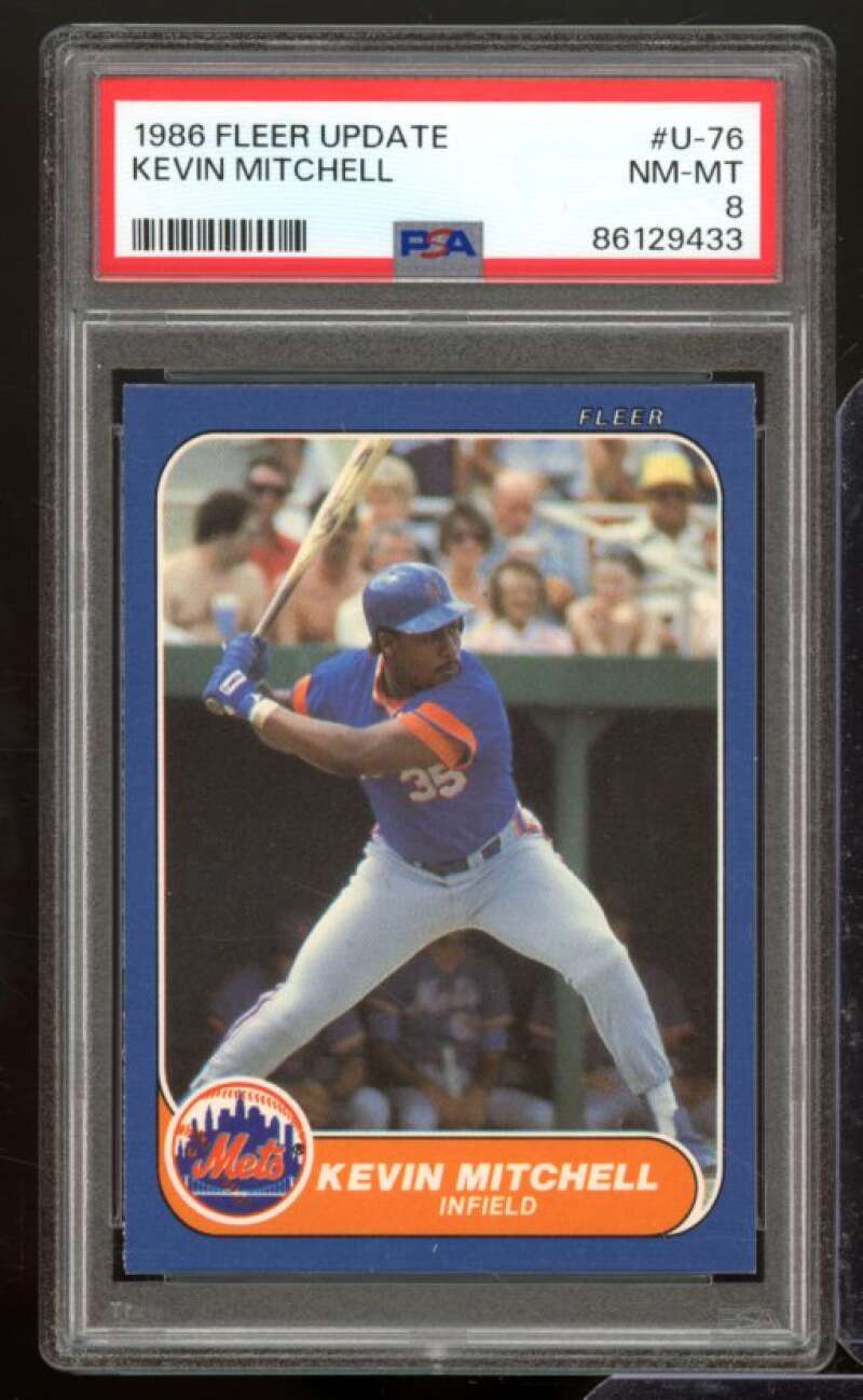 Kevin Mitchell Rookie Card 1986 Fleer Update #U-76 PSA 8 Image 1