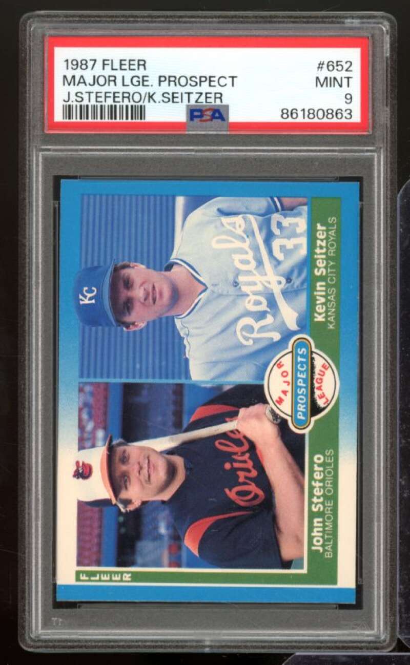 Kevin Seitzer/John Stefero Rookie Card 1987 Fleer #652 PSA 9 Image 1