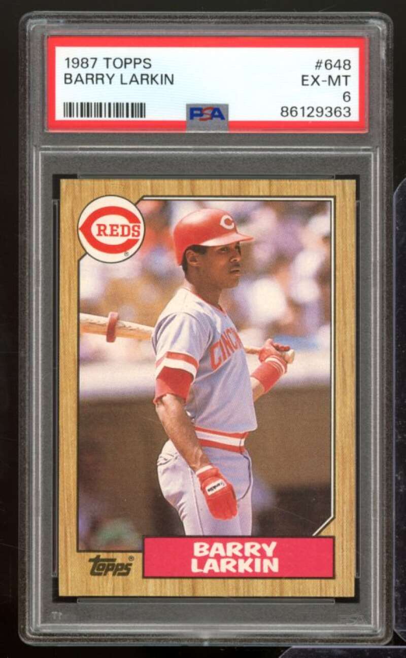 Barry Larkin Rookie Card 1987 Topps #648 PSA 6 Image 1