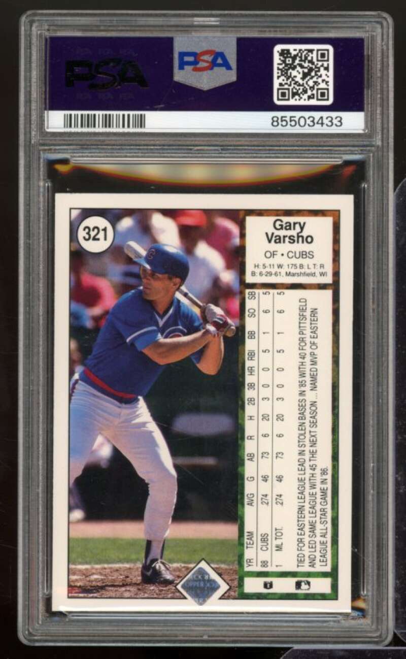 Gary Varsho Rookie Card 1989 Upper Deck #321 PSA 6 Image 2