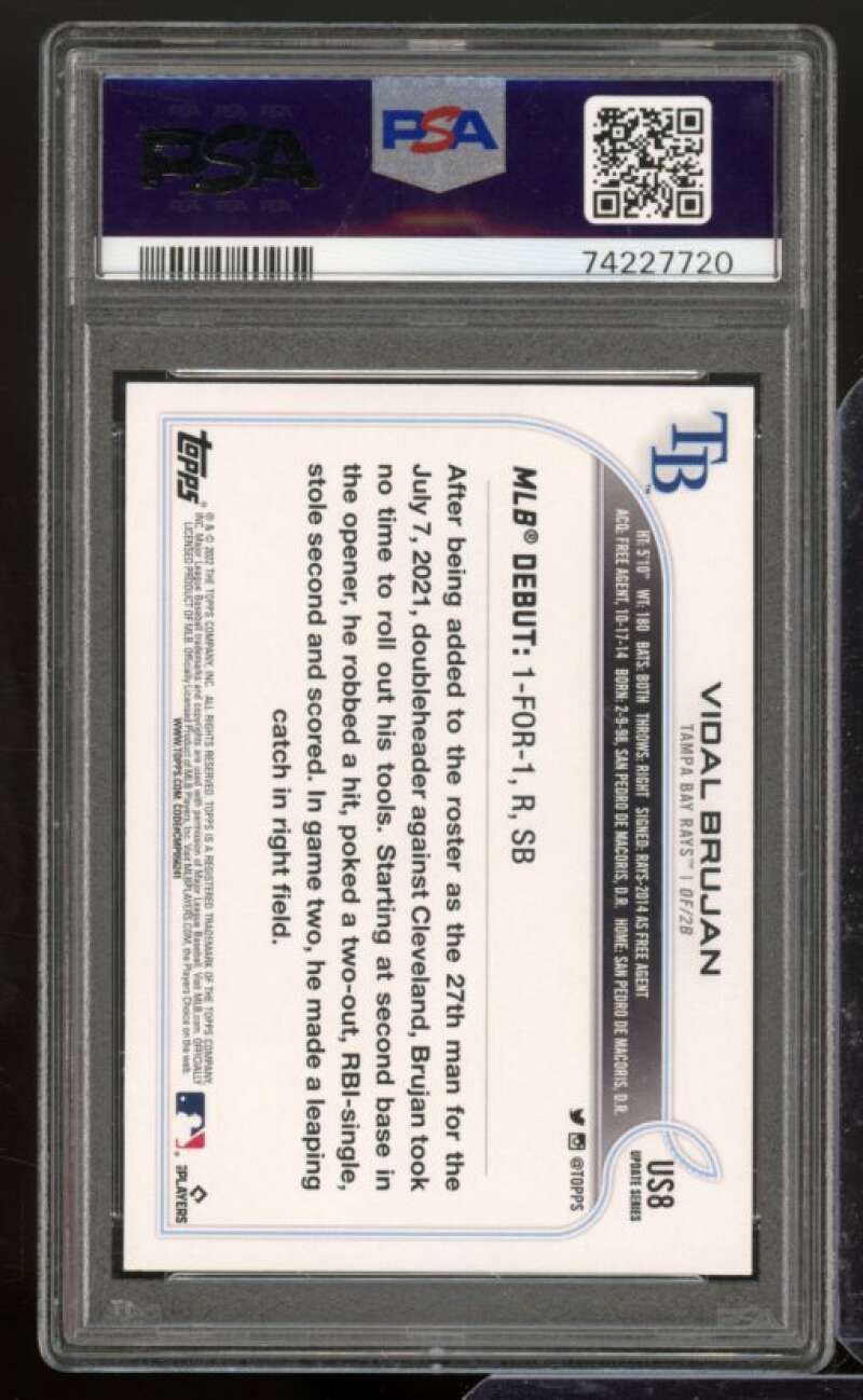 Vidal Brujan Rookie Card 2022 Topps Update #US8 PSA 10 Image 2