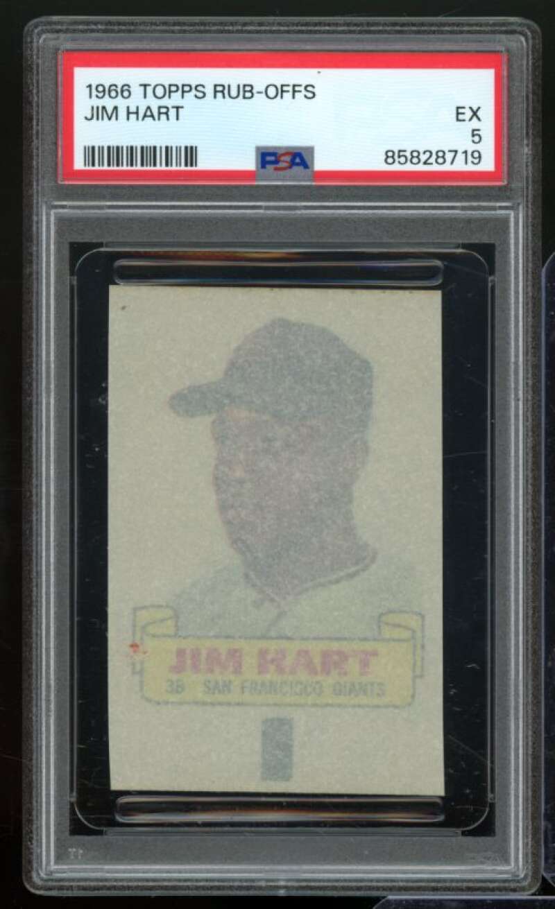 Jim Hart Card 1966 Topps Rub-Offs #nno PSA 5 Image 1