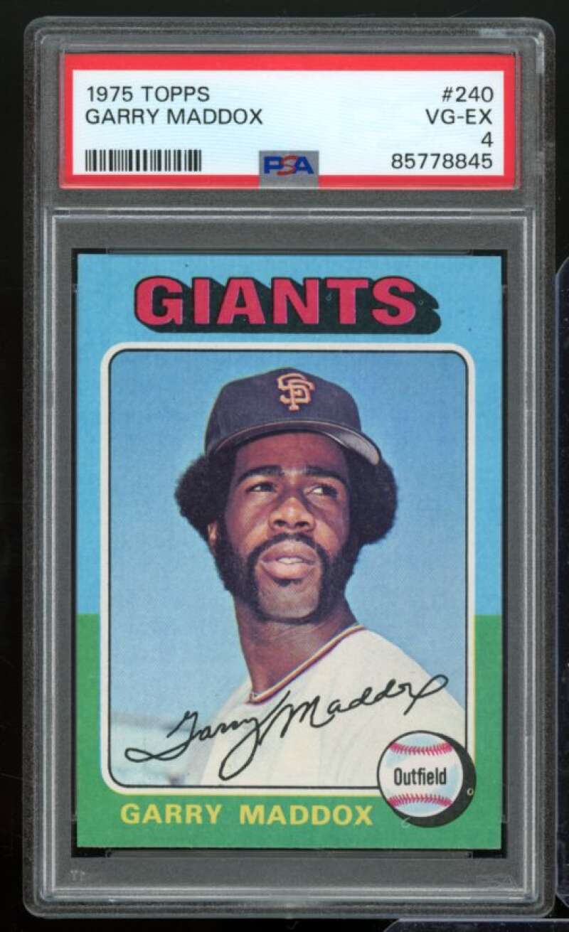 Garry Maddox Card 1975 Topps #240 PSA 4 Image 1