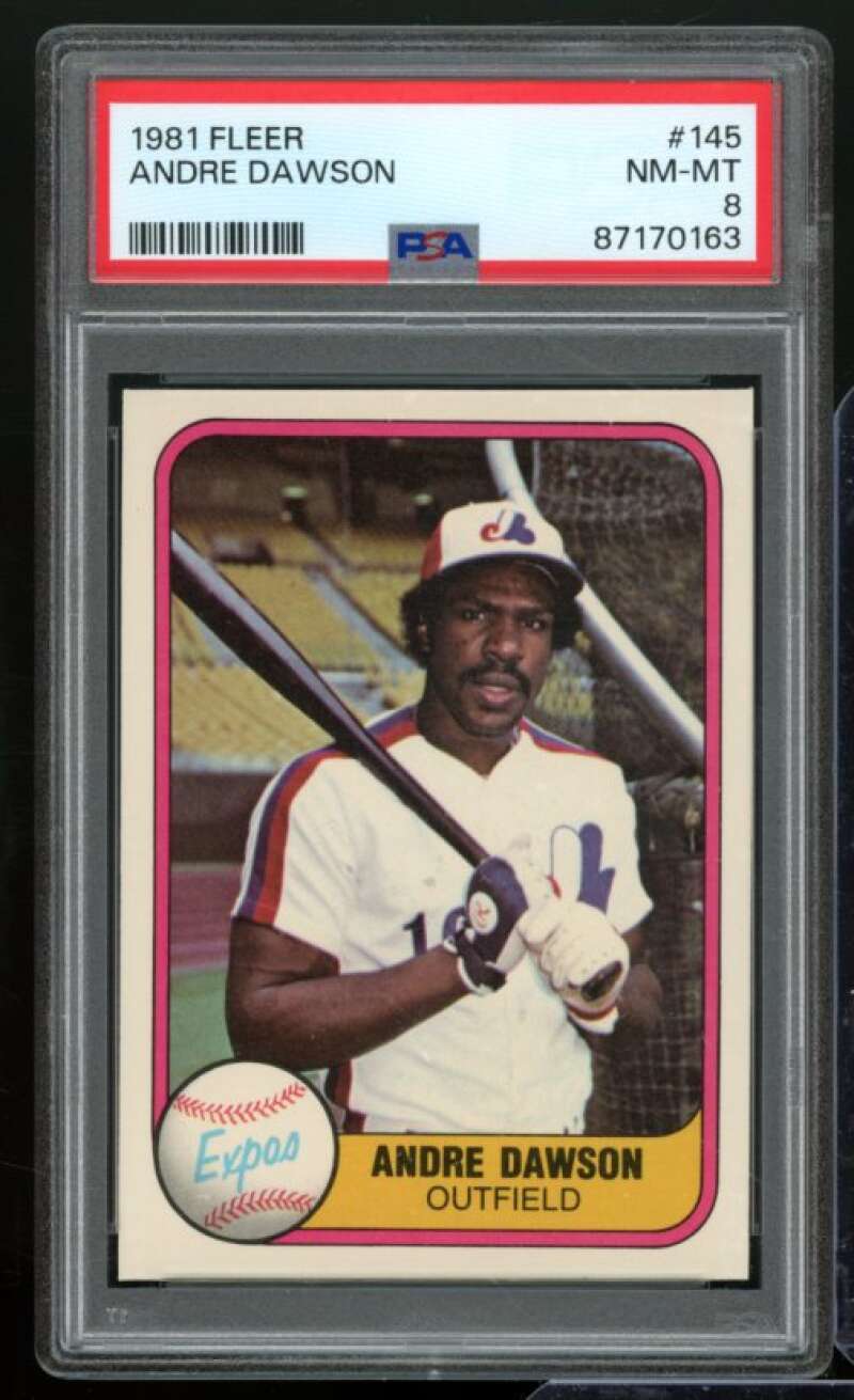 Andre Dawson Card 1981 Fleer #145 PSA 8 Image 1