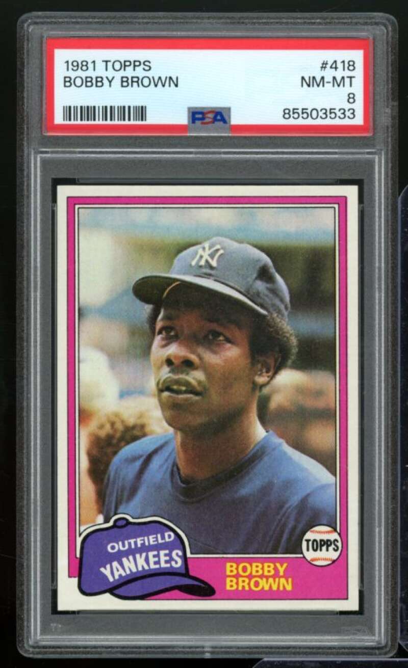 Bobby Brown Card 1981 Topps #418 PSA 8 Image 1