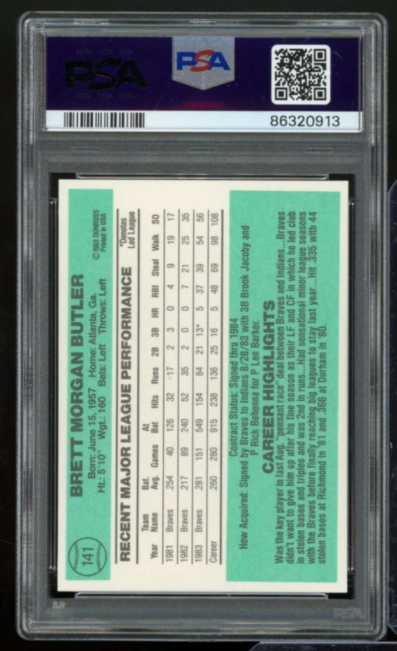 Brett Butler Card 1984 Donruss #141 PSA 8 Image 2