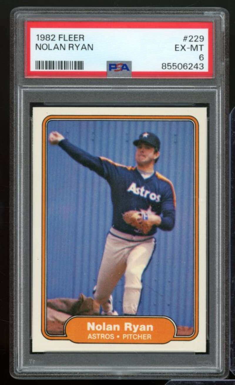 Nolan Ryan Card 1982 Fleer #229 PSA 6 Image 1