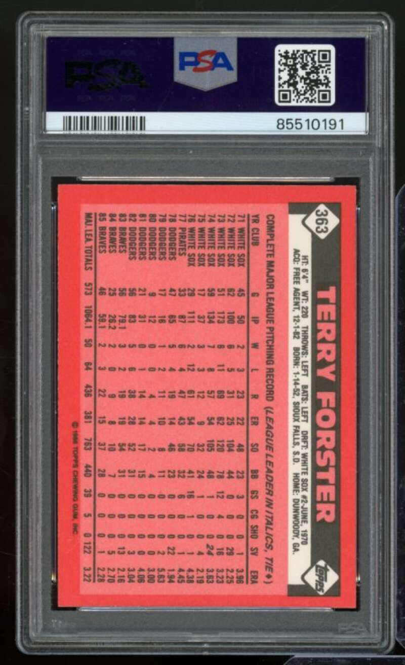 Terry Forster Card 1986 Topps Tiffany #363 PSA 8 Image 2