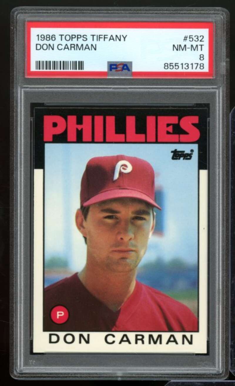 Don Carman Card 1986 Topps Tiffany #532 PSA 8 Image 1