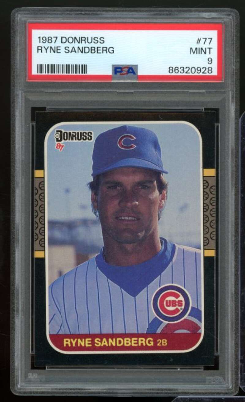 Ryne Sandberg Card 1987 Donruss #77 PSA 9 Image 1