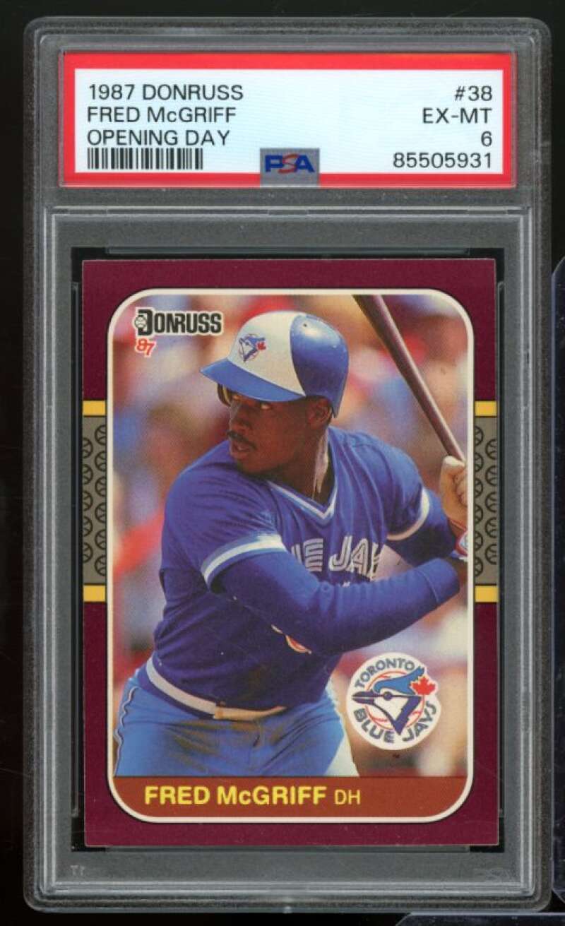 Fred McGriff Card 1987 Donruss Opening Day #38 PSA 6 Image 1