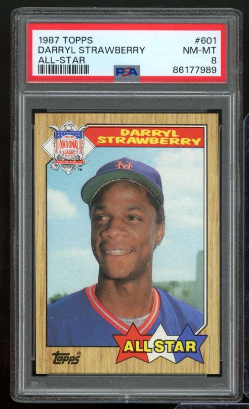 Darryl Strawberry Card 1987 Topps #601 PSA 8 Image 1