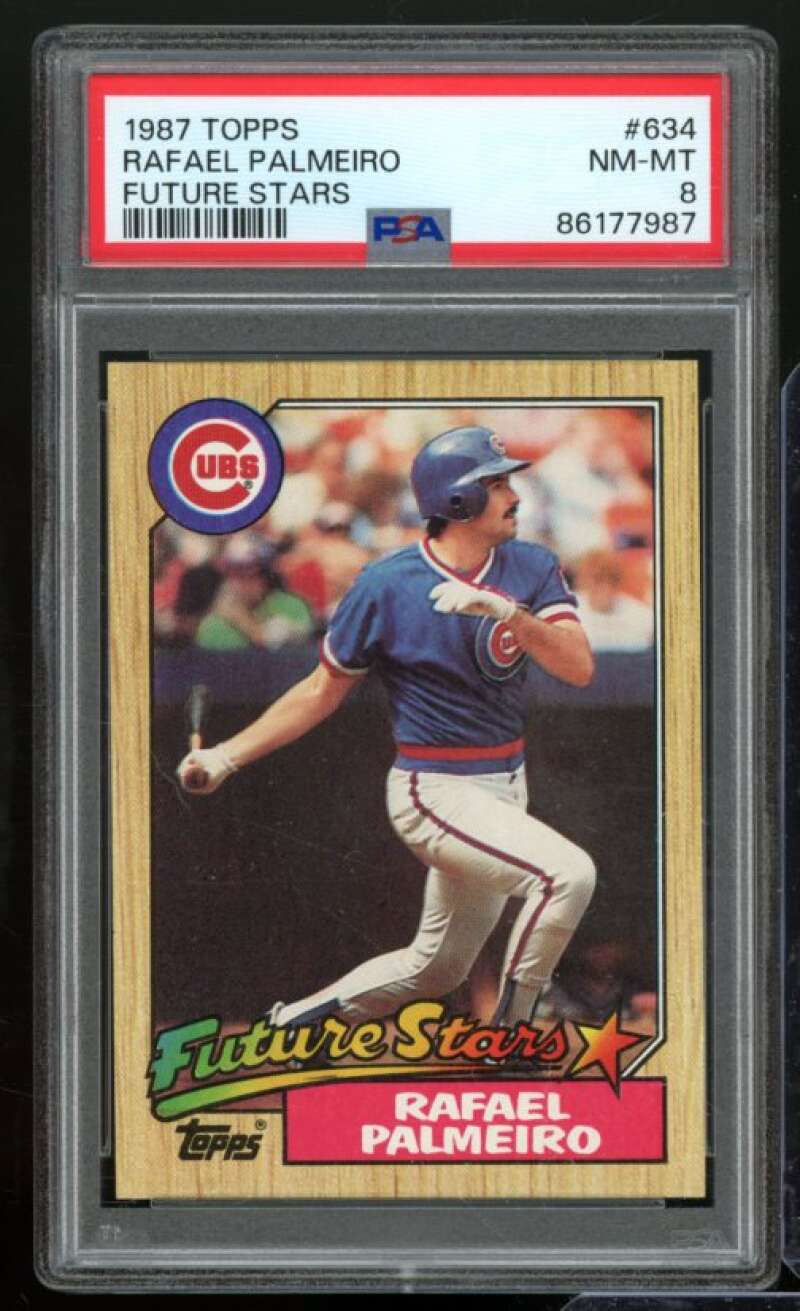 Rafael Palmeiro Rookie Card 1987 Topps #634 PSA 8 Image 1