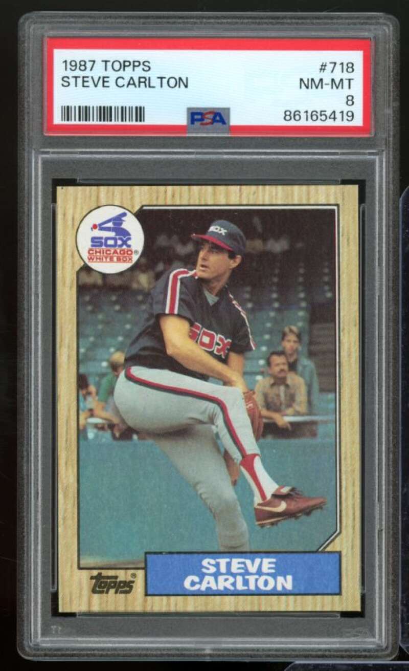 Steve Carlton Card 1987 Topps #718 PSA 8 Image 1