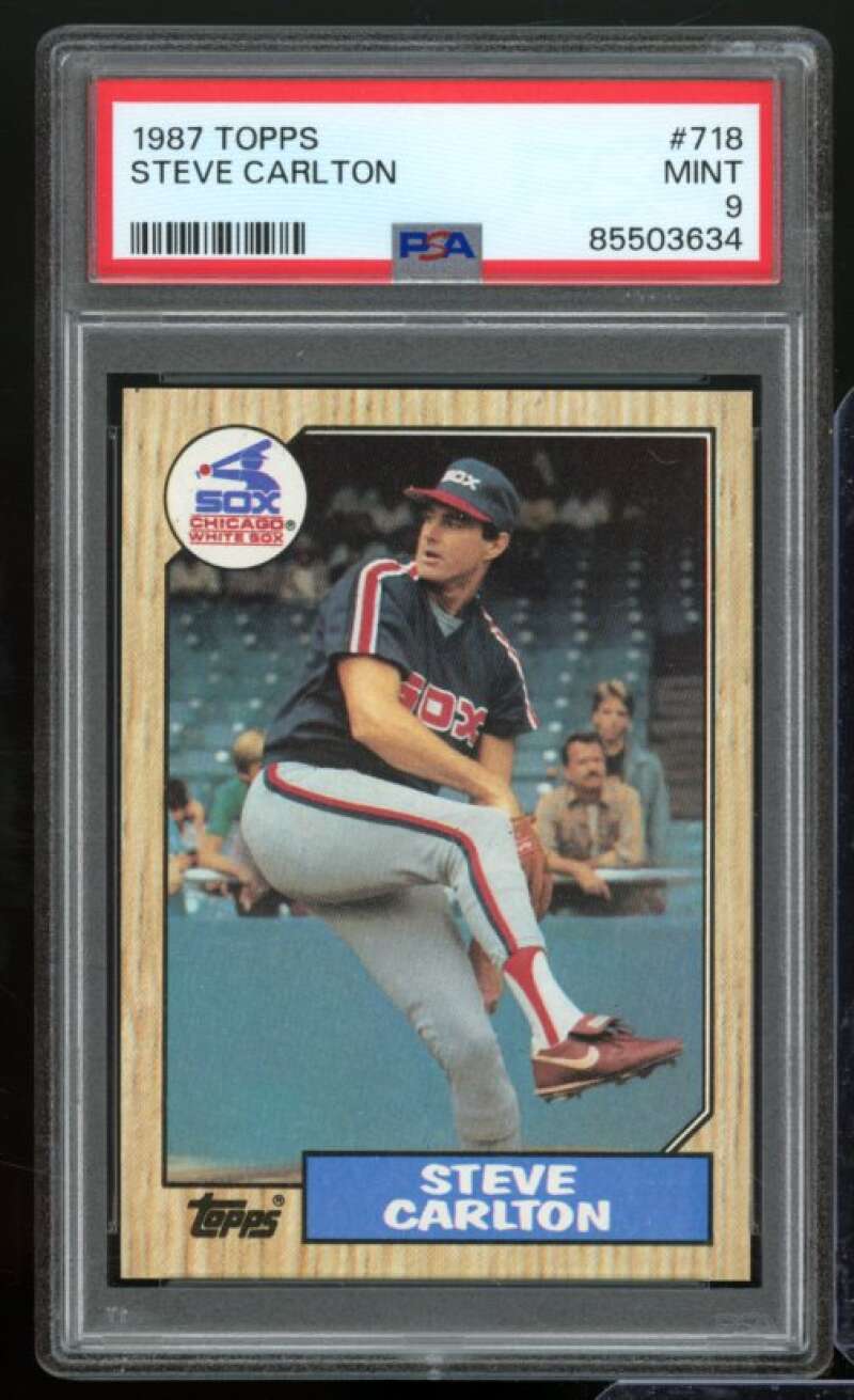 Steve Carlton Card 1987 Topps #718 PSA 9 Image 1